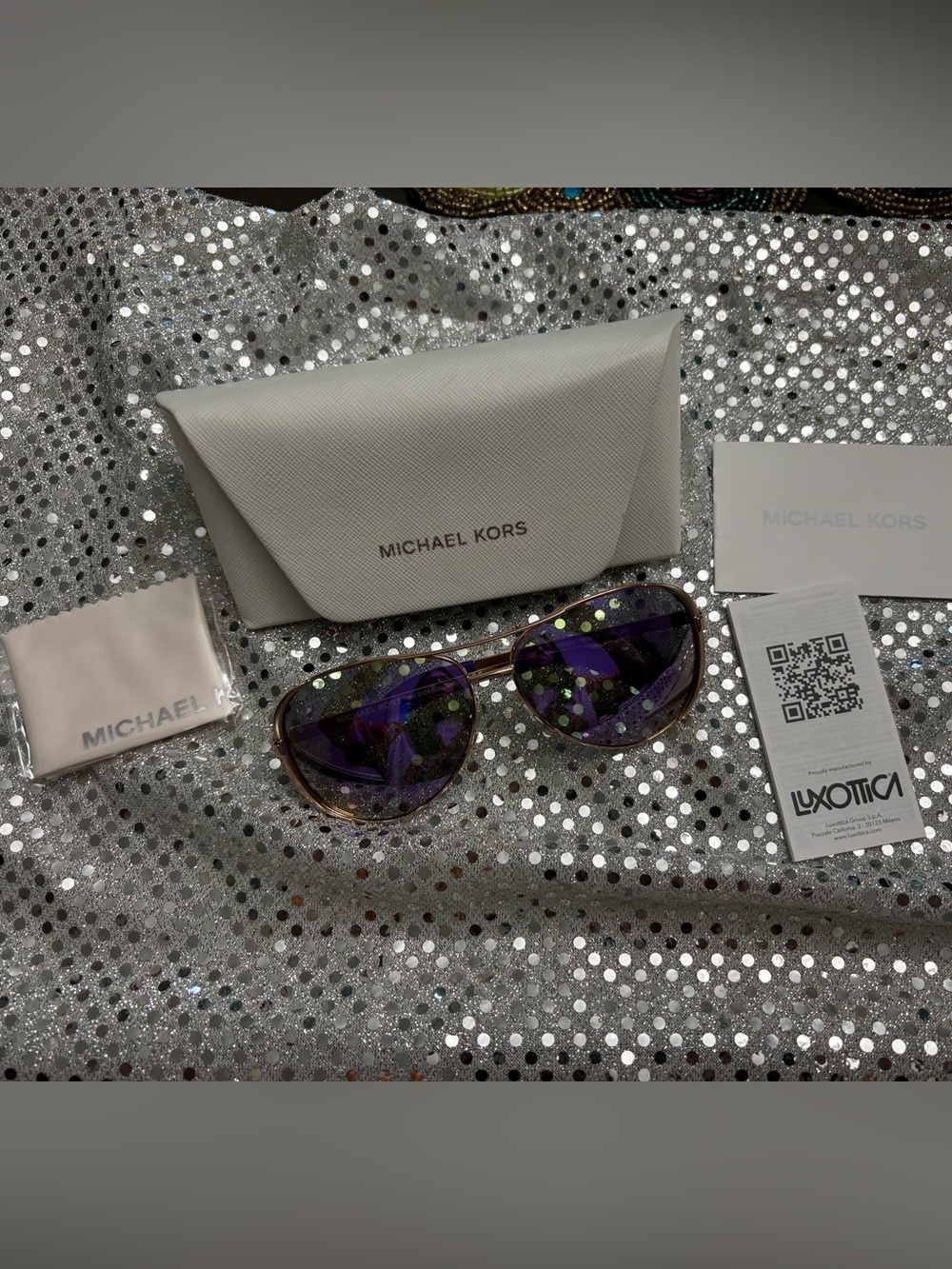Michael Kors Chelsea Women's Aviator Sunglasses & Case New
